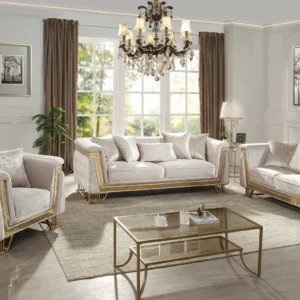 326 Beige Gold Sofa Set