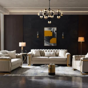 313 Beige Gold Sofa Set